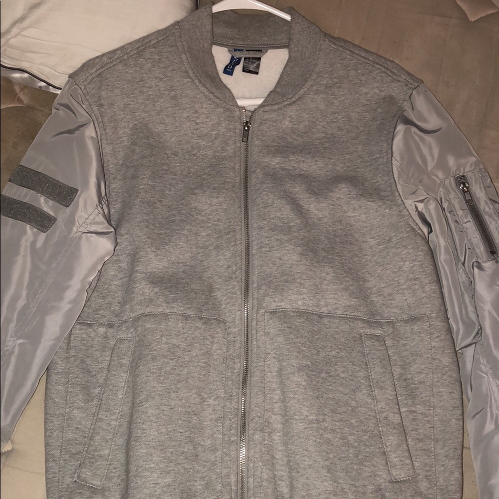 Grey bomber jacket